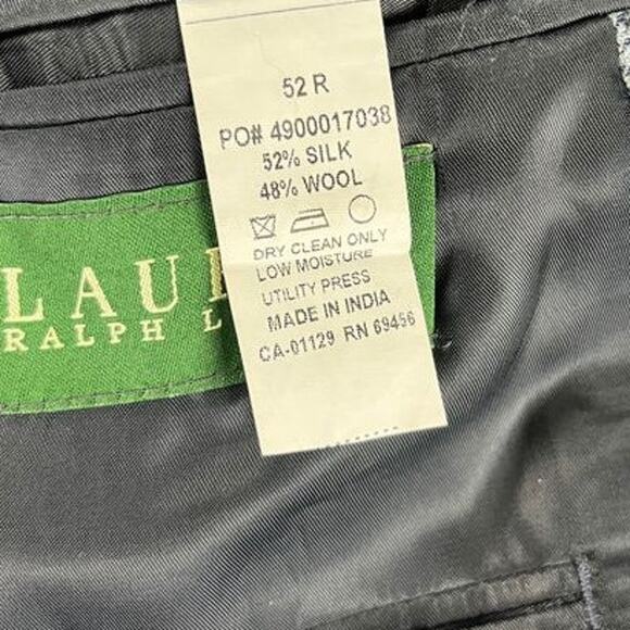 Lauren Ralph Lauren Blazer 52R Gray Windowpane Plaid Silk Wool Sport Coat Jacket - Picture 4 of 13